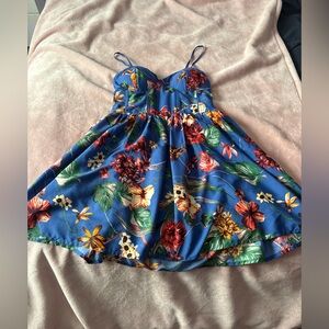 Floral Blue Mini Dress
